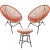 RayGar 3pcs Bistro Egg Designer String Chair Indoor & Garden Set - Orange