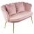Genesis Flora 2 Seater Sofa with Petal Back Scallop in Velvet - Silver Pink