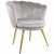 Genesis Flora Accent Chair with Petal Back Scallop Armchair in Velvet - Silver Grey