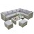 RayGar Deluxe 4 Piece Rattan Corner Garden Furniture Patio Set - Grey/Grey