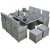 RayGar Deluxe 11 Piece 10 Seater Rattan Cube Garden Furniture Patio Set - Grey/Grey