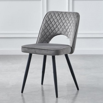 RayGar Dining Chairs Hope Fabric Set of 2 - Dark Grey