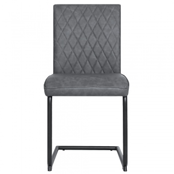 RayGar Nestor Dining Chairs Faux Leather Set of 2 - Grey