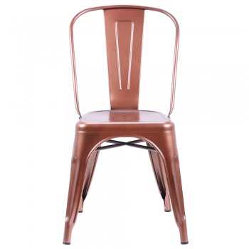 Pollux Metal Chair for Home Bar Restaurant x 2 - Copper