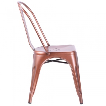 Pollux Metal Chair for Home Bar Restaurant x 2 - Copper