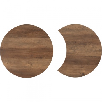 Athens Round Duo Coffee Table Set - Oak Effect