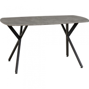 Athens Dining Set - Grey Faux Leather/Concrete Effect