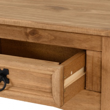Corona 2 Drawer Console Table with Shelf - Waxed Pine