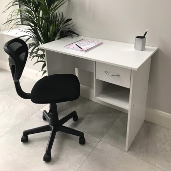 Computer Desk and Chair Office Set - White