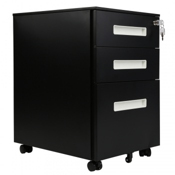 RayGar 3 Drawer Filing Cabinet - Black