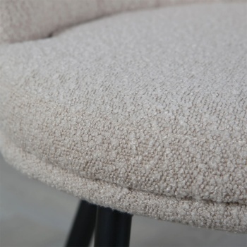 Genesis Freya Accent Chair with Petal Back Scallop Chair in Boucle - Cream