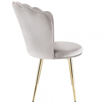 Genesis Freya Accent Chair with Petal Back Scallop Chair in Velvet - Taupe