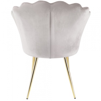 Genesis Freya Accent Chair with Petal Back Scallop Chair in Velvet - Taupe