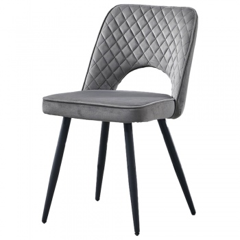 RayGar Dining Chair Hope Velvet Fabric - Dark Grey
