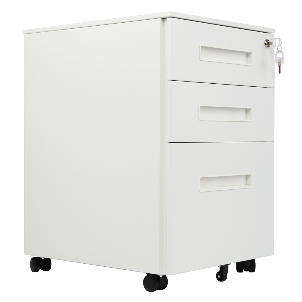 RayGar 3 Drawer Filing Cabinet - White