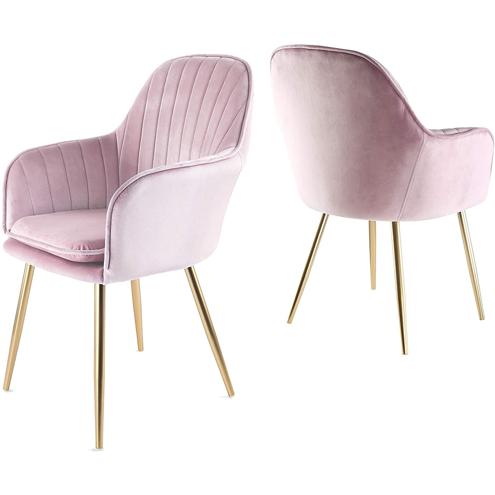 Genesis Muse Chair in Velvet Fabric x 2 - Violet Tulle