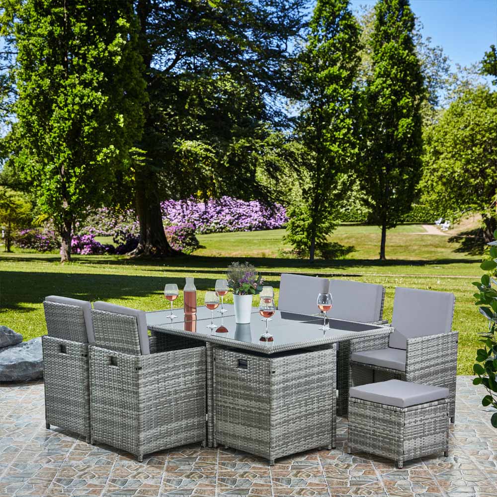 Valera Deluxe Rattan 10 Seater Dining Cube Garden Furniture Patio Set
