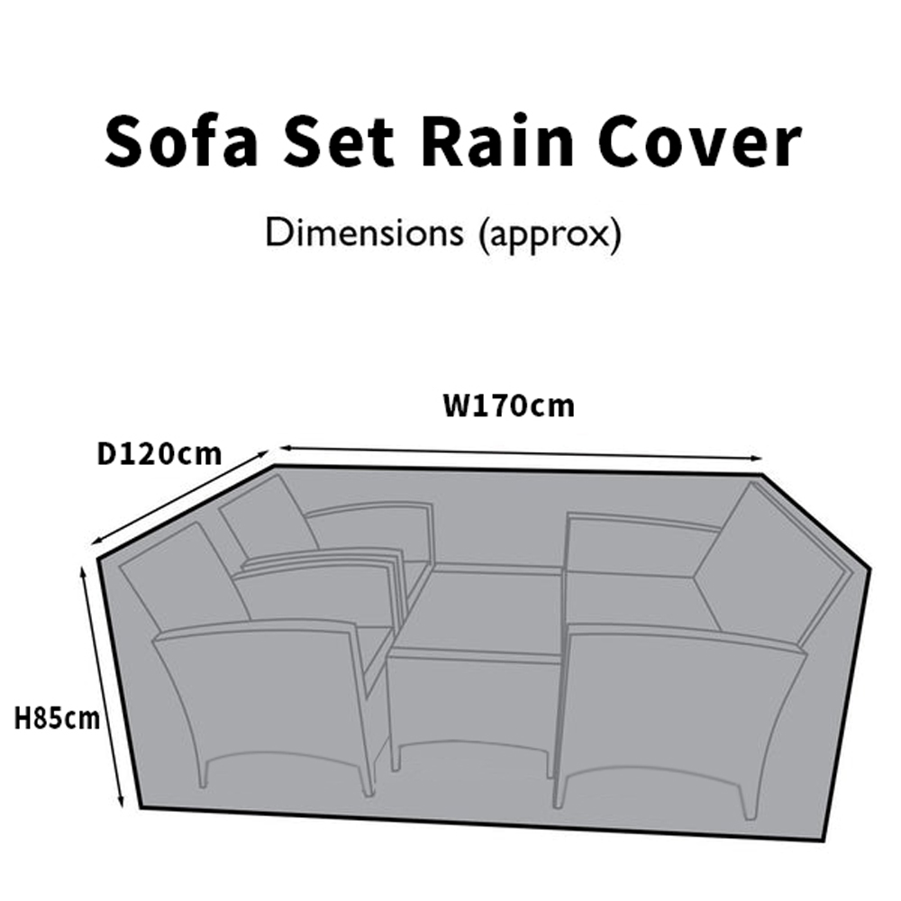 RayGar Rattan Sofa Set Cover - 4 Piece 4 Seater