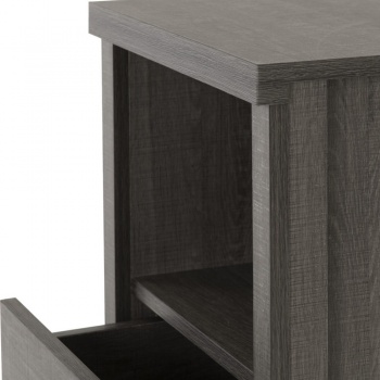 Lisbon 2 Drawer 1 Shelf Bedside Cabinet - Black Wood Grain