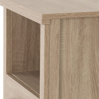 Lisbon 2 Drawer 1 Shelf Bedside Cabinet - Light Oak Effect Veneer