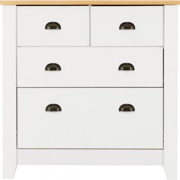 Ludlow 2+2 Drawer Chest - White/Oak Lacquer