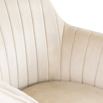 Genesis Muse Chair in Velvet Fabric -Champagne