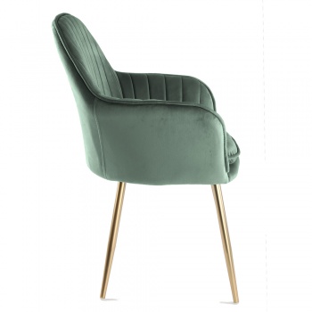 Genesis Muse Chair in Velvet Fabric - Bistro Green