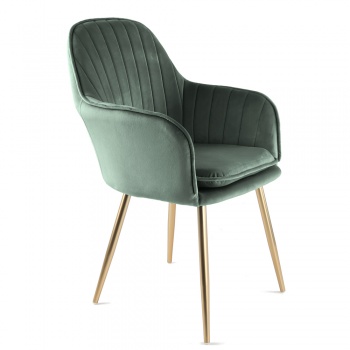 Genesis Muse Chair in Velvet Fabric - Bistro Green