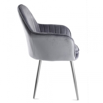 Genesis Muse Chair in Velvet Fabric - Grey