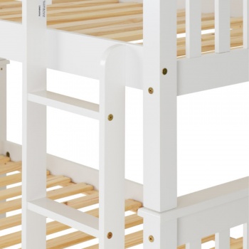 Neptune Single Bunk Beds with Wooden Frame - White