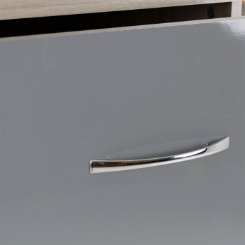 Nevada 3+2 Drawer Chest - Grey Gloss/Light Oak Effect Veneer