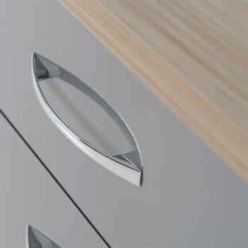 Nevada 2 Drawer Bedside - Grey Gloss/Light Oak Effect Veneer