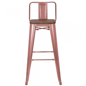 Pollux Kitchen Bar Stool for Home Restaurant x 2 - Copper