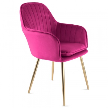 Genesis Muse Chair in Velvet Fabric x 2 - Fuchsia Pink