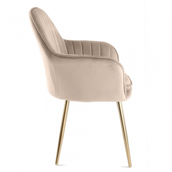 Genesis Muse Chair in Velvet Fabric x 2 - Taupe