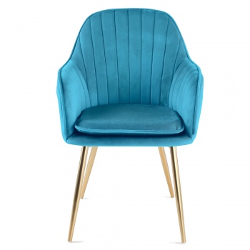 Genesis Muse Chair in Velvet Fabric x 2 - Teal