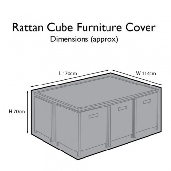 RayGar Rattan Cube Set Cover - 11 Piece 10 Seater