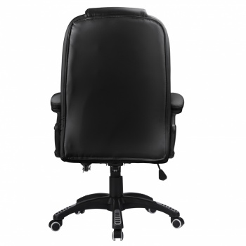 RayGar Luxury Faux Leather High Back Reclining Office Chair - Black