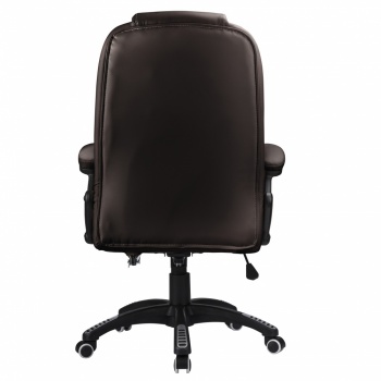 RayGar Luxury Faux Leather High Back Reclining Office Chair - Brown