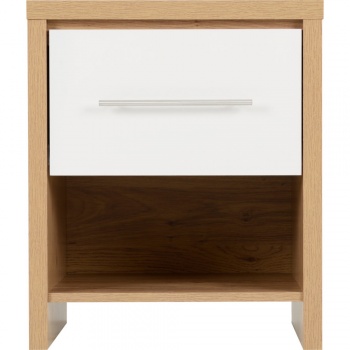 Seville 1 Drawer Bedside Cabinet - White/Oak