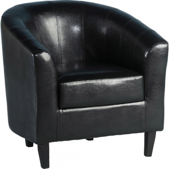 Tempo Tub Chair in Faux Leather - Black